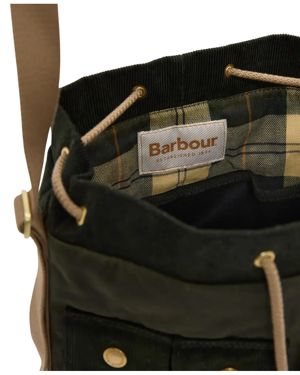 Barbour Mia Waxed Drawstring Tote Bag Fern-6
