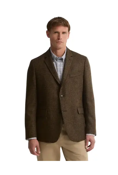 Barbour Bryson Moons Check Blazer Brown