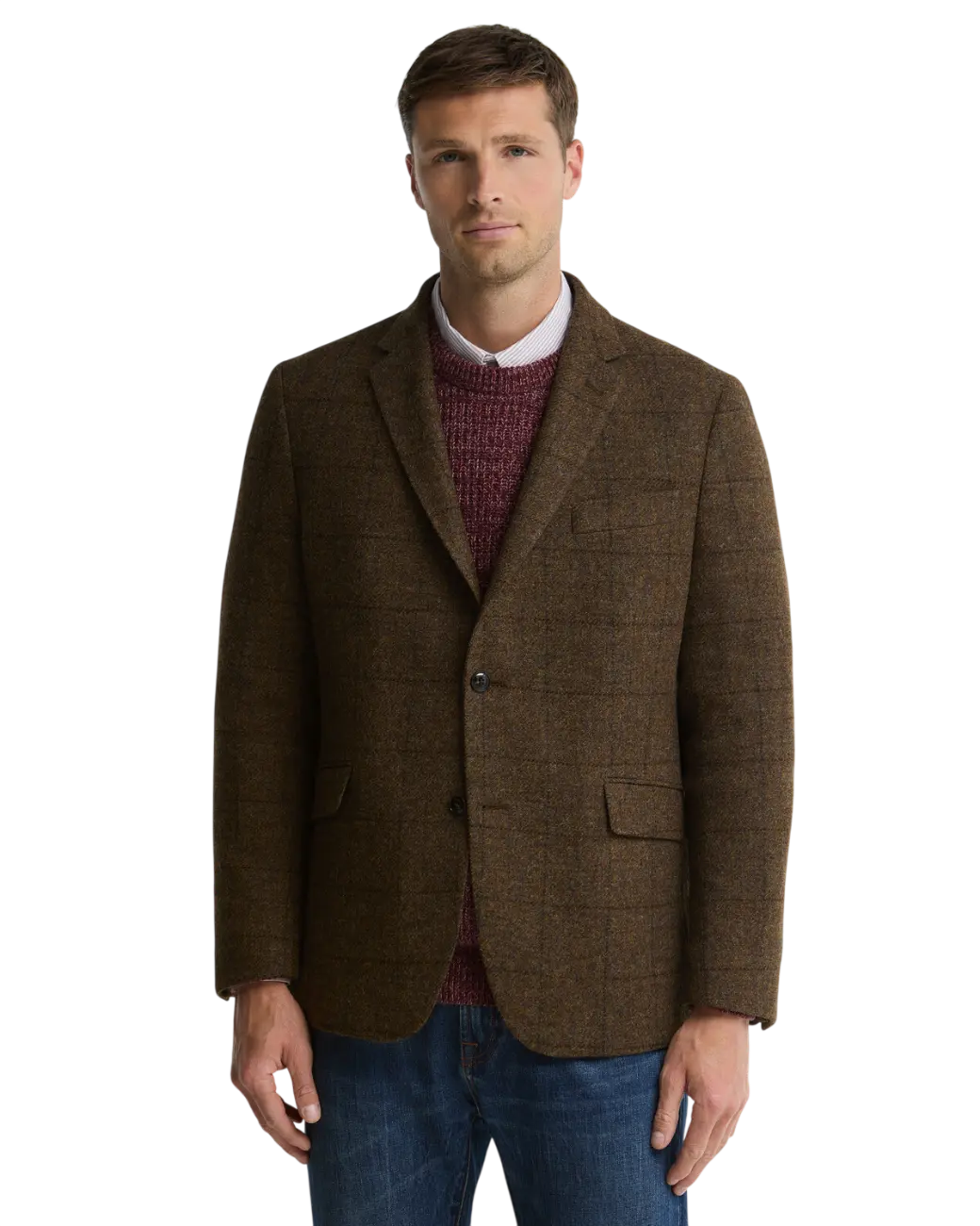 Barbour Gosforth Moons Checked Blazer Brown-1