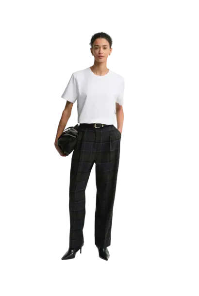 Barbour Delilah Tartan Straight-Leg Trousers Shadow Classic Tartan