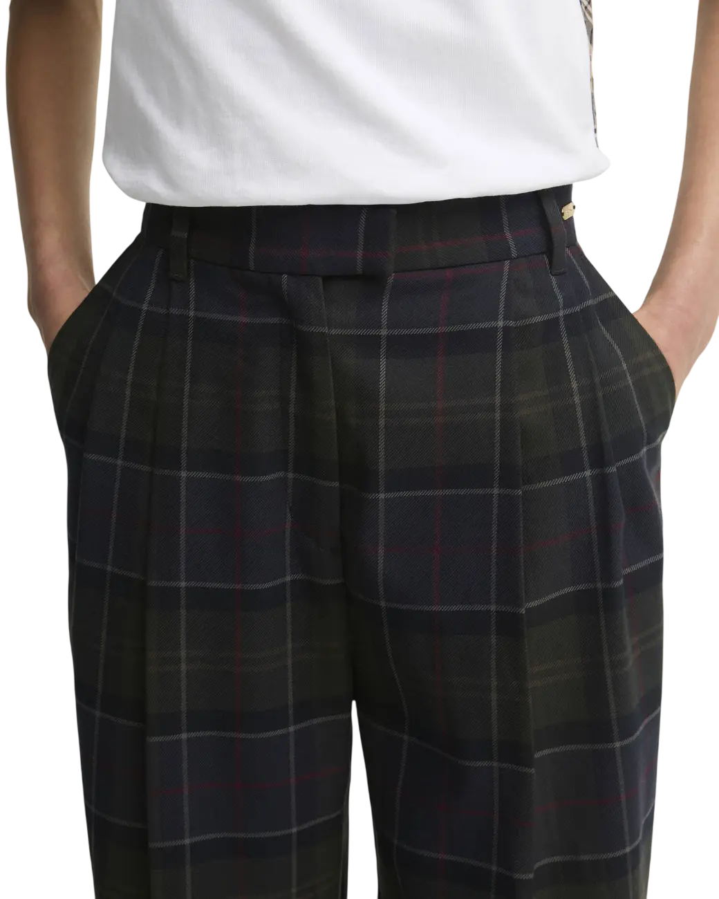 Barbour Delilah Tartan Straight-Leg Trousers Shadow Classic Tartan-5