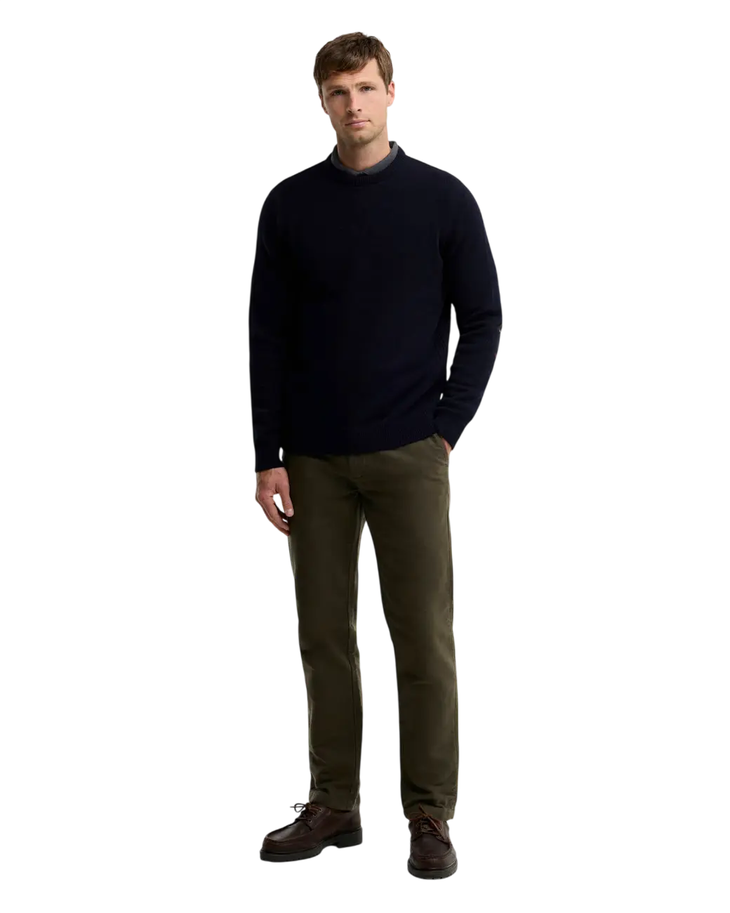 Barbour Moleskin Tailored Trousers Dark Olive-1
