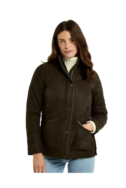 Dubarry Locton Diamond Quilt Jas - Olive
