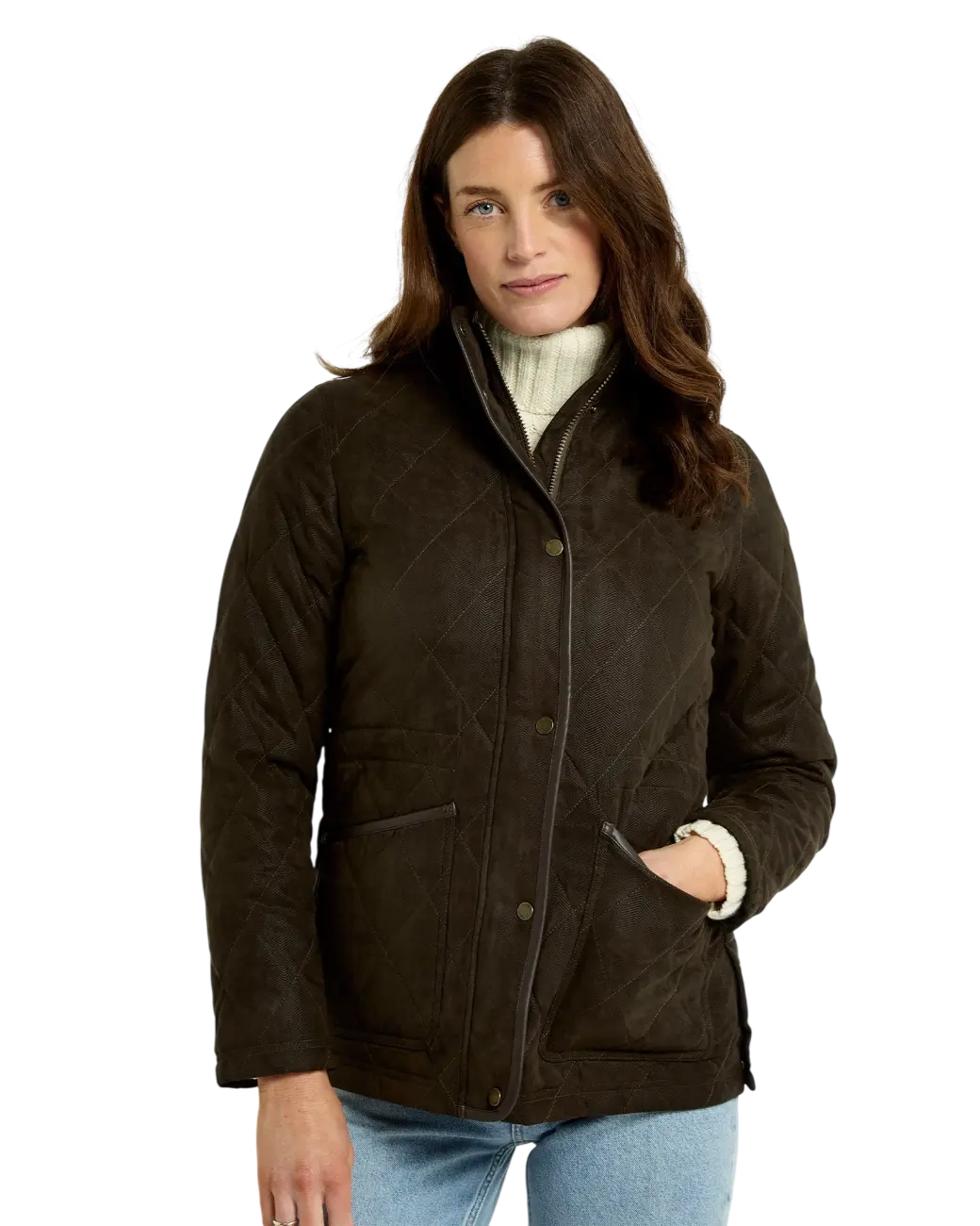 Dubarry Locton Diamond Quilt Jas - Olive-1