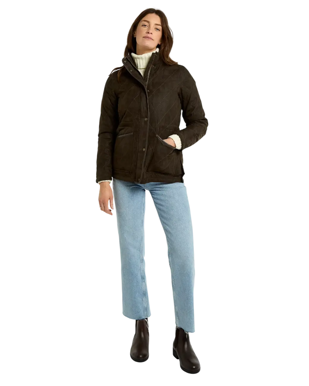 Dubarry Locton Diamond Quilt Jas - Olive-2
