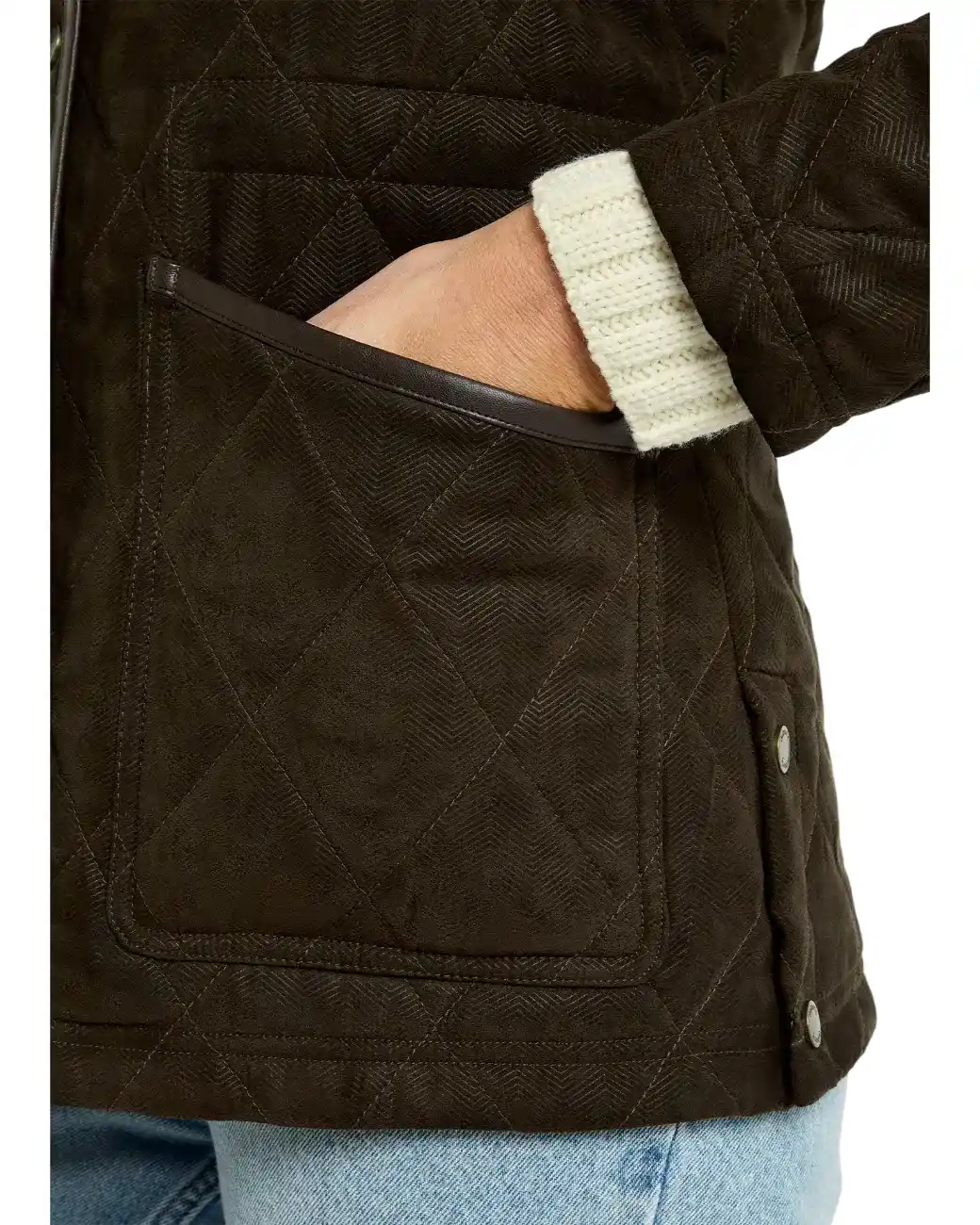 Dubarry Locton Diamond Quilt Jas - Olive-4