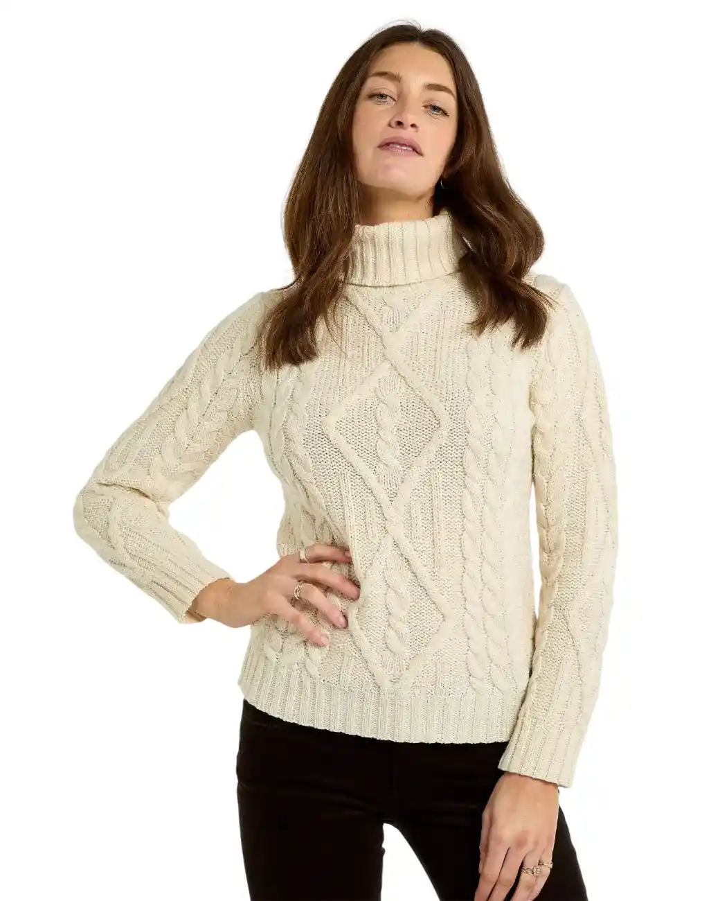 Dubarry Somers Dames Roll Neck Trui - Cream-1