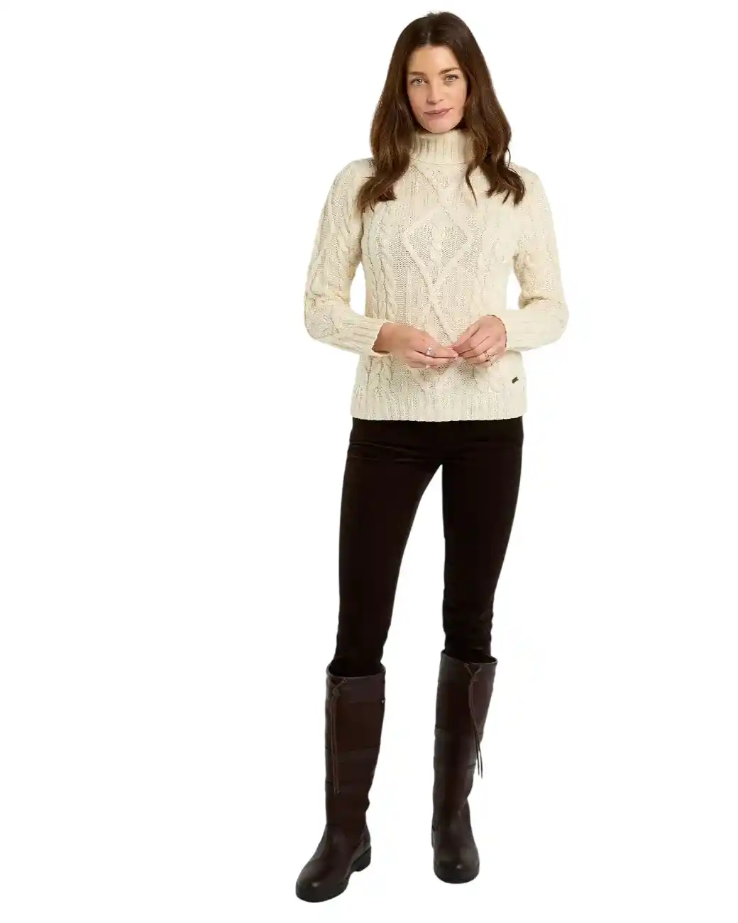 Dubarry Somers Dames Roll Neck Trui - Cream-2