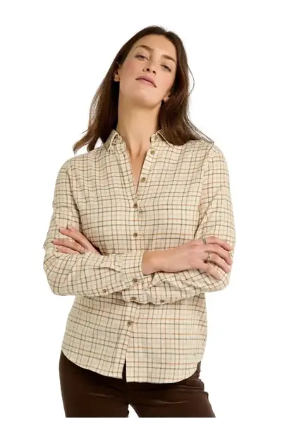 Dubarry Cornflower Dames Tattersall Shirt - Ochre
