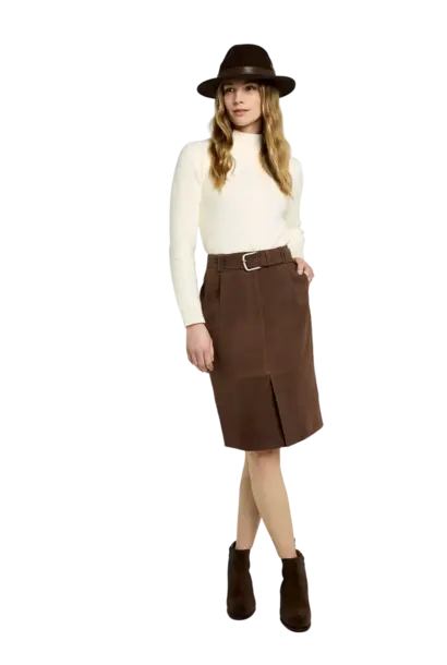 Dubarry Sullivan Dames Knie-Lengte Suède Rok - Walnut