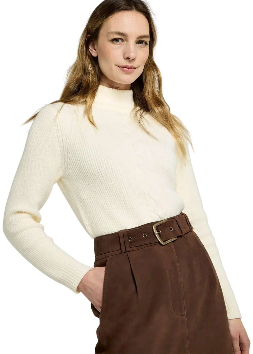 Dubarry Sullivan Dames Knie-Lengte Suède Rok - Walnut-3