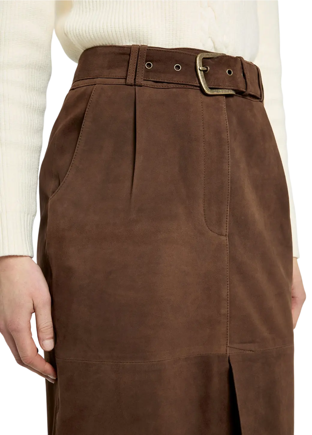 Dubarry Sullivan Dames Knie-Lengte Suède Rok - Walnut-5