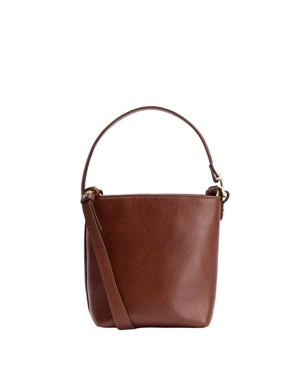 Barbour Cedar Mini Leather Bucket Bag Brown-3
