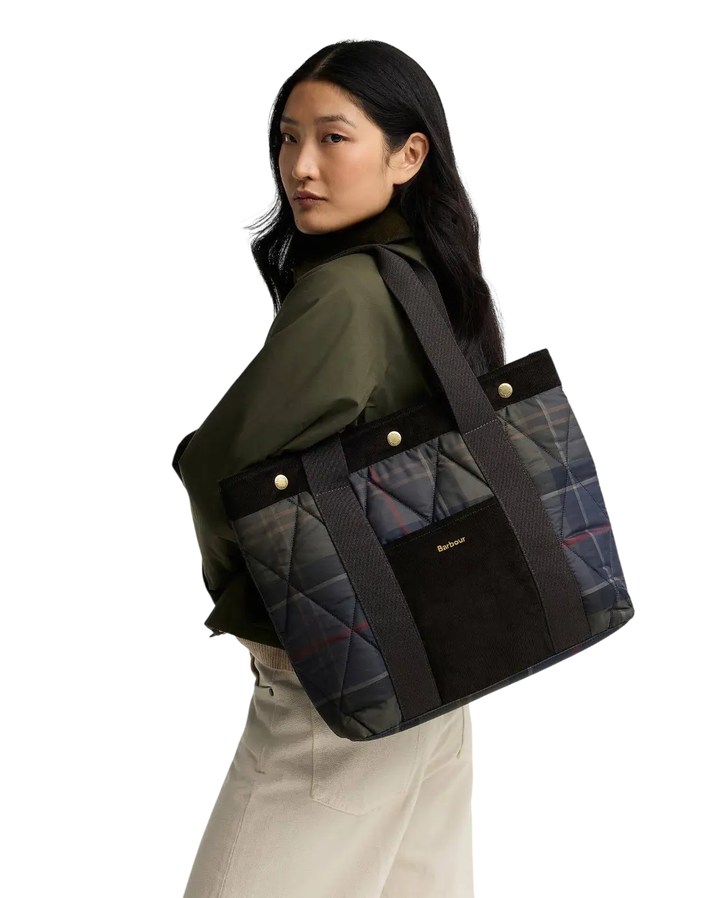 Barbour Healy Tartan Tote Bag Shadow Classic Tartan-3