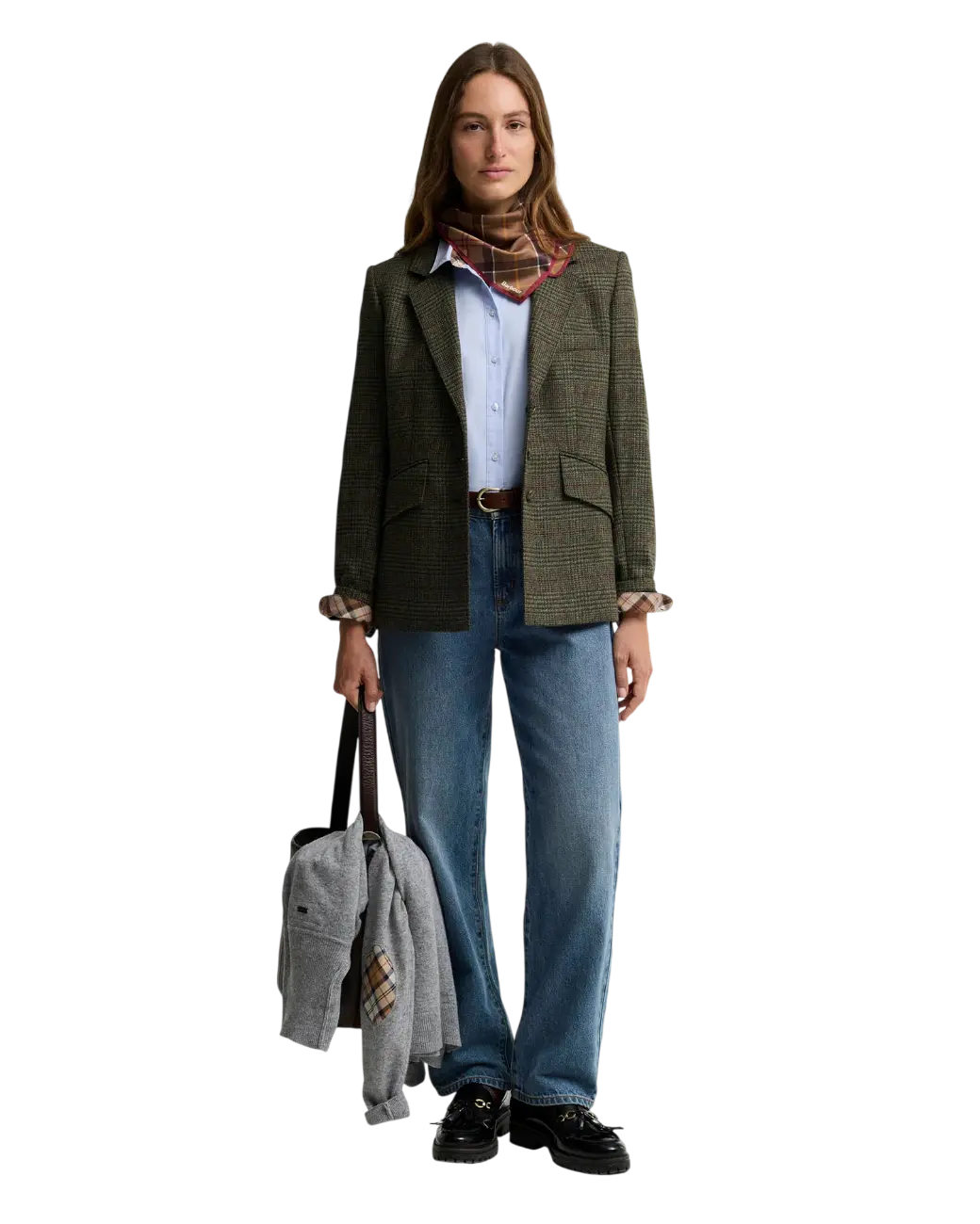 Barbour Browning Tailored Blazer Olive Prince Of Wales Check-2