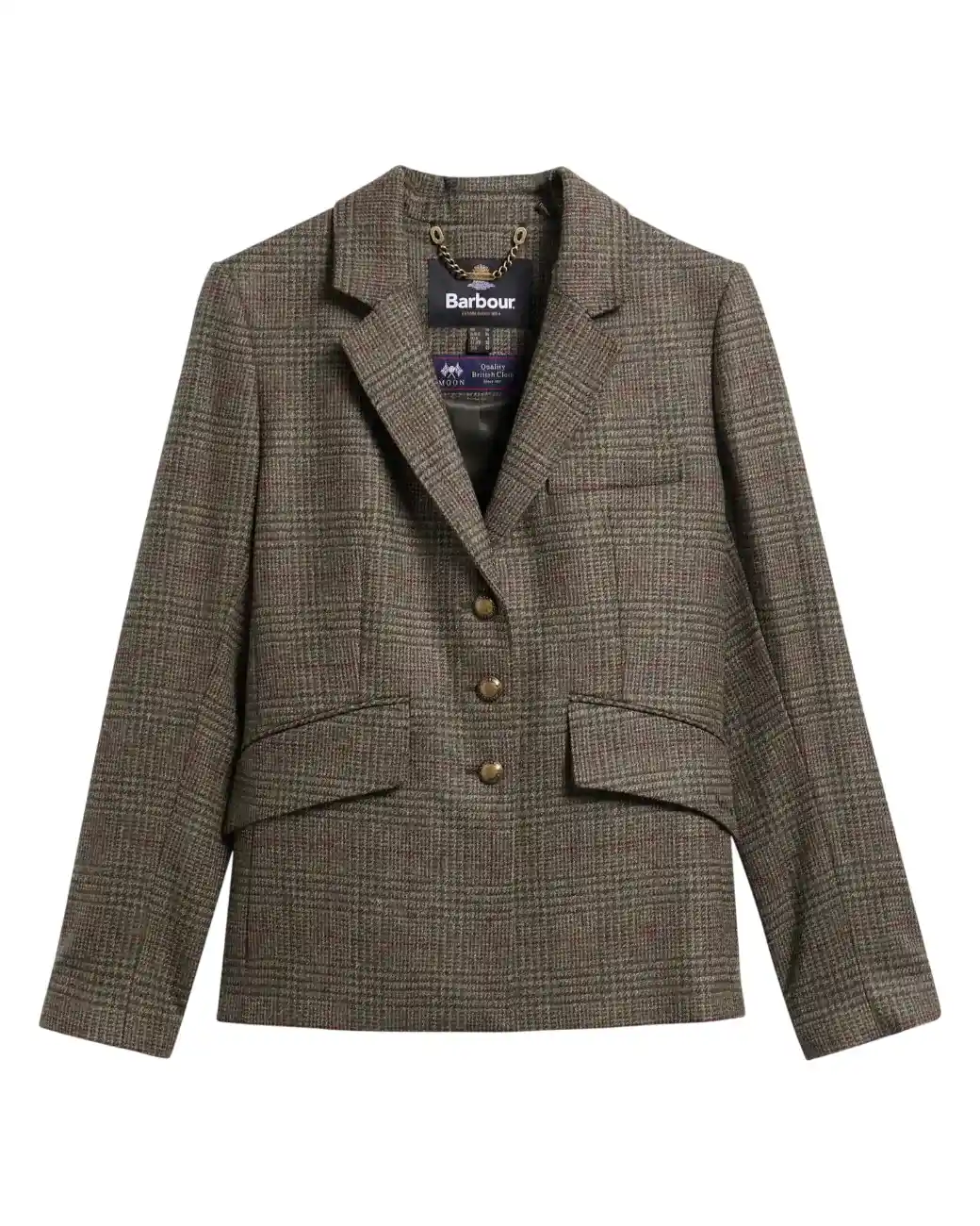 Barbour Browning Tailored Blazer Olive Prince Of Wales Check-5