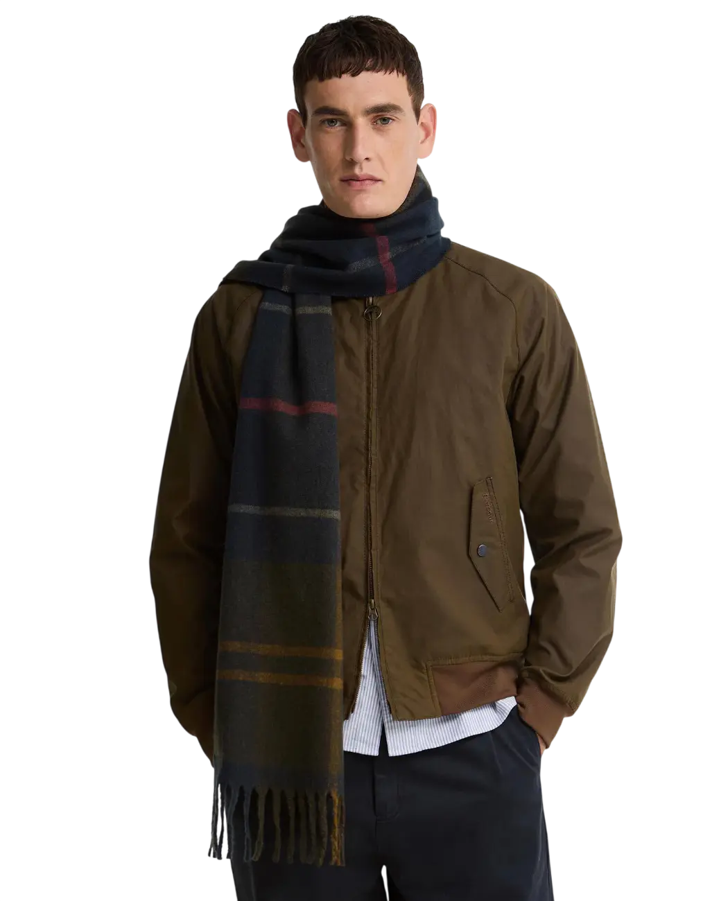 Barbour Yorklane Tartan Scarf Shadow Classic Tartan-2