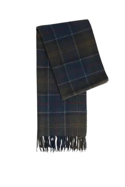 Barbour Braden Tartan Wool Scarf Shadow Classic Tartan