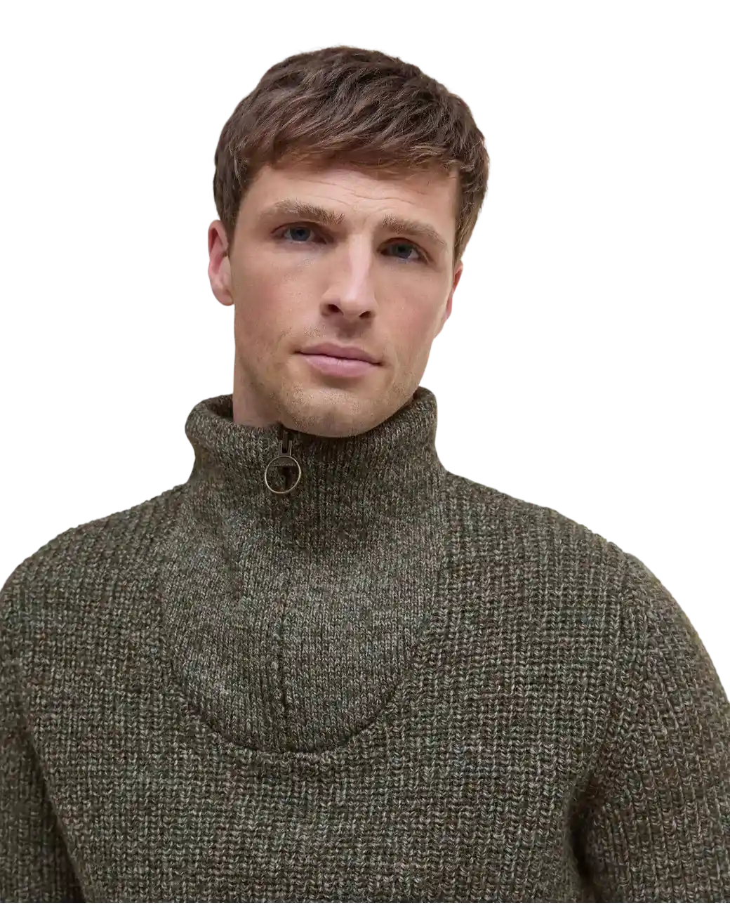 Barbour New Tyne Quarter Zip Jumper Derby Tweed-4
