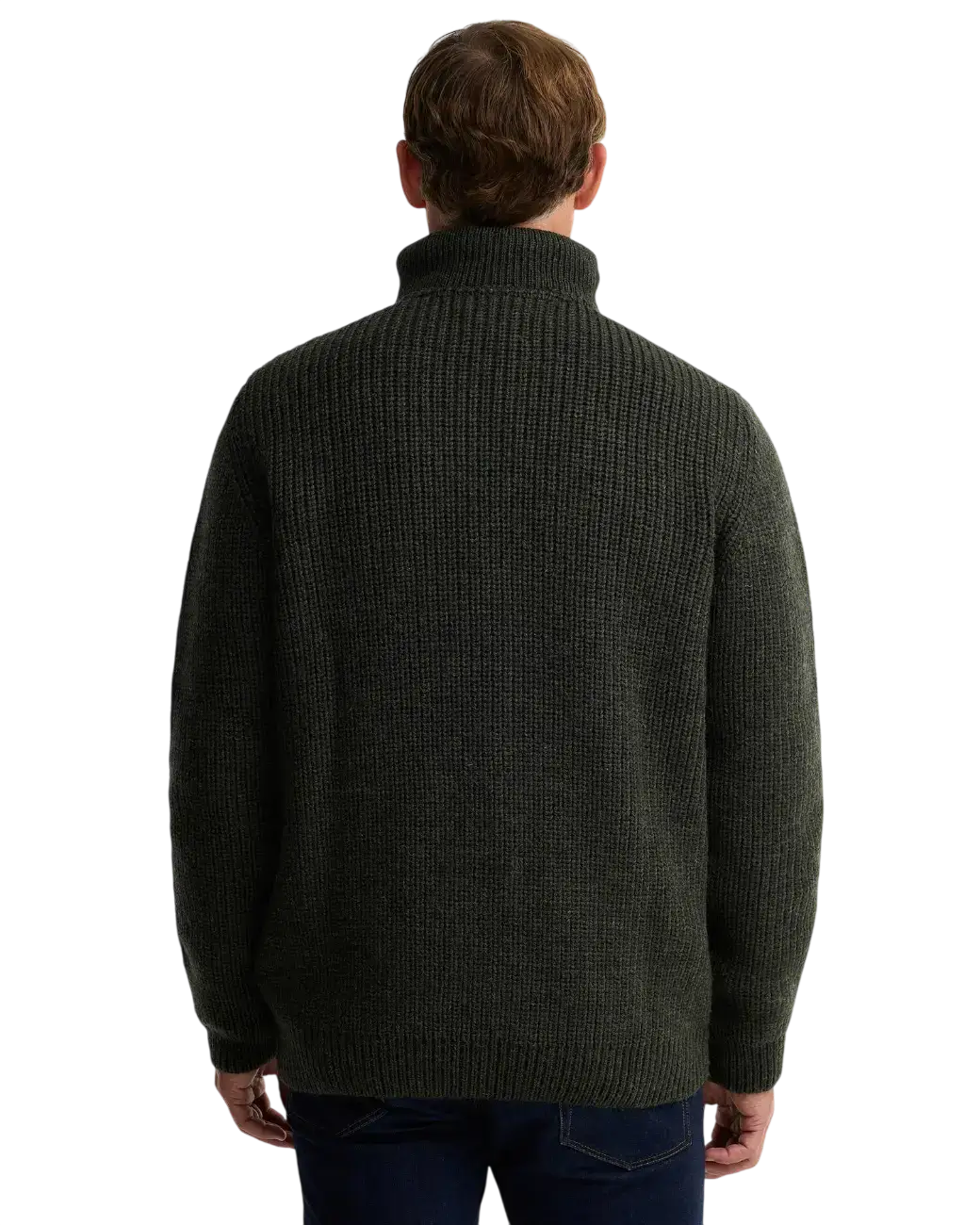 Barbour New Tyne Quarter Zip Jumper Olive-3