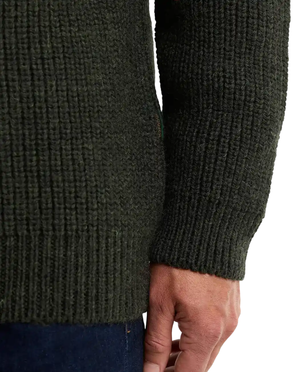 Barbour New Tyne Quarter Zip Jumper Olive-5