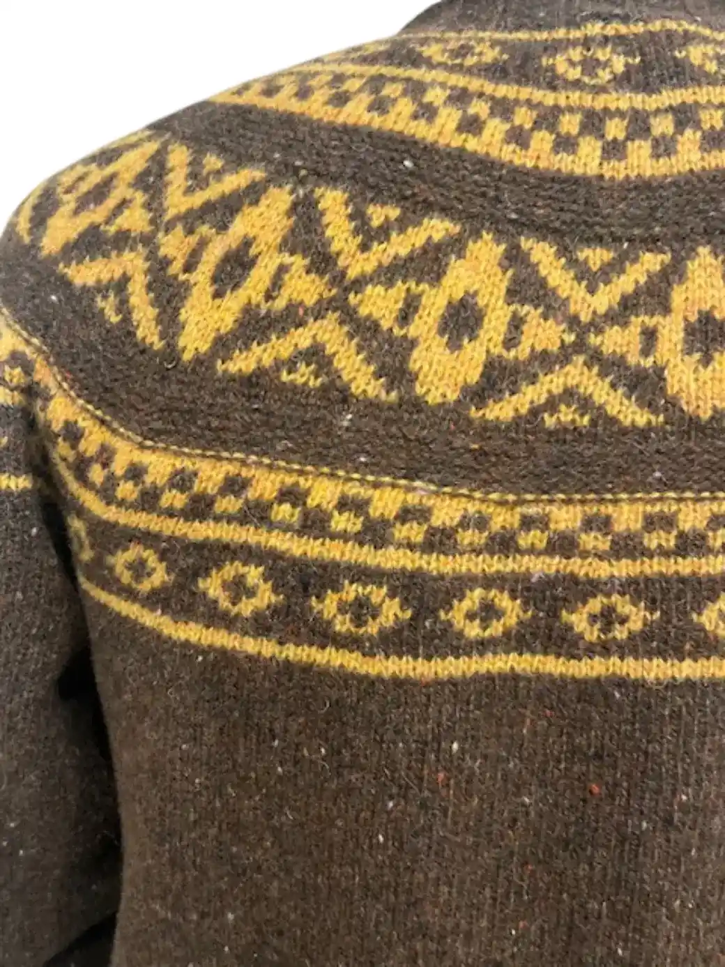 Harley of Scotland Mens Glenugie Nep Yoke Sweater Monach/Gold Dust-3