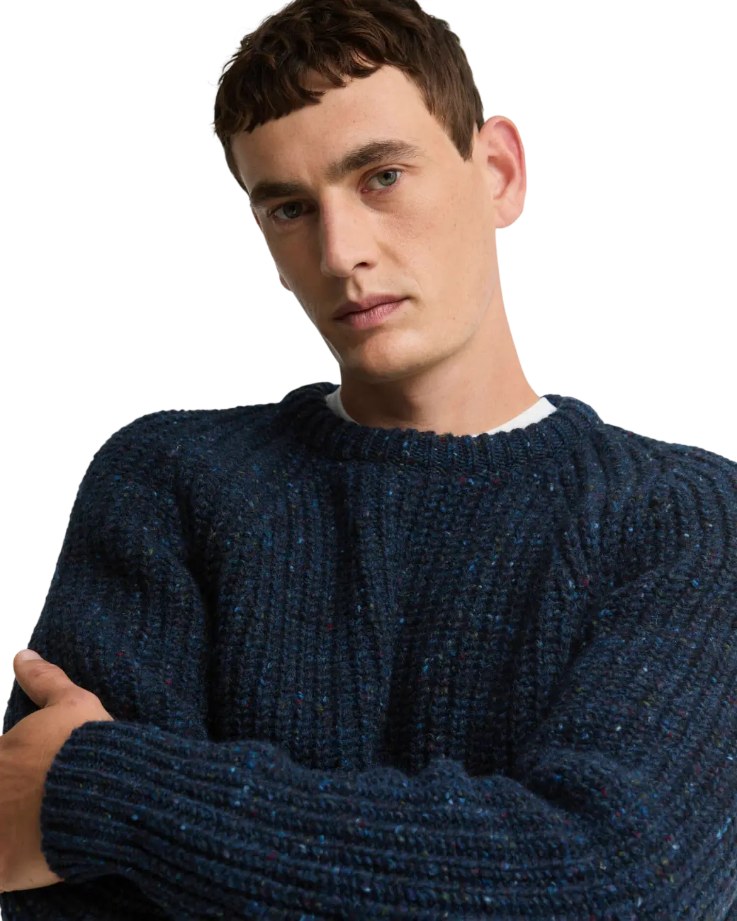 Barbour Donegal Wool Made in Scotland Crew-Neck Jumper Navy-4
