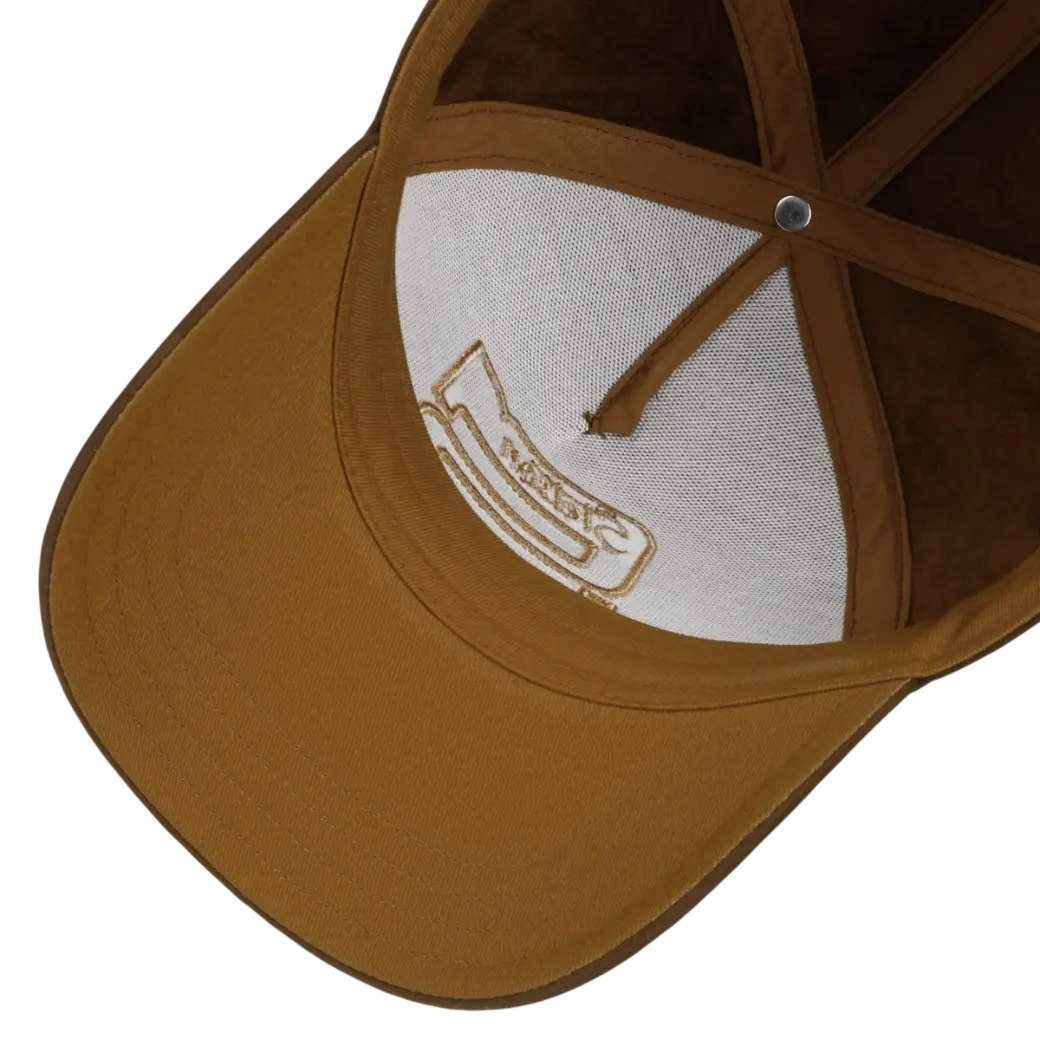 Stetson Trucker Cap Oily Goat Cashmere/Wool Mud With Brown/Blue Check-3