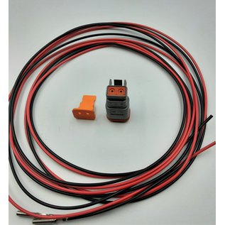 Cable-Engineer TE Deutsch DT Pigtail-set: 2-Pos. Plug DT06-2S (man) + 2x 2m. 0,75mm2 FLRY-B kabel