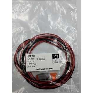 TE Connectivity Deutsch DT Pigtail-set: 2-Pos. Plug (man) connector + 2x 2meter 1,5mm2 FLRY-B kabel