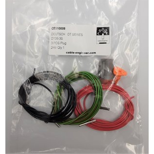 Cable-Engineer TE Deutsch DT Pigtail-set: 3-Pos. Plug DT06-2S (man) + 3x 2meter 0,75mm2 FLRY-B kabel