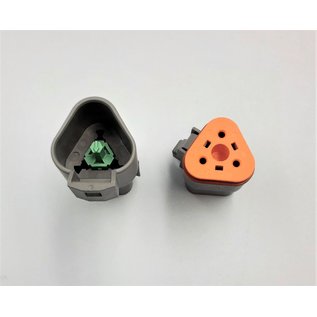 Cable-Engineer Deutsch DT Pigtail-set: 3-Pos. Rec. & Plug (DT04-3P+DT06-3S) + 6x 2meter 0,75mm2 FLRY-B kabel