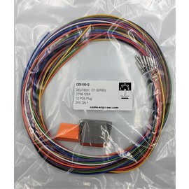 Cable-Engineer Deutsch DT set: 12-Pos. Plug +12x 2m. 0,75mm2 kabel