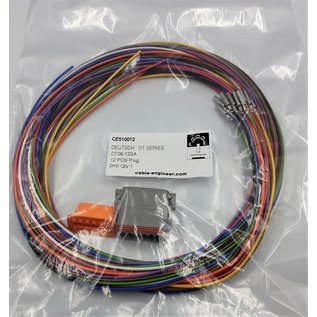 Cable-Engineer Deutsch DT Pigtail-set: 12-Pos. Plug (man) met 12x 2meter 0,75mm2 FLRY-B kabel