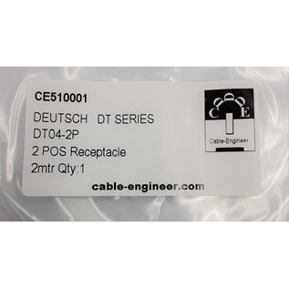 Cable-Engineer TE Deutsch DT Pigtail-set: 2-Pos. Receptacle DT04-2P (vrouw) met 2x 2meter 0,75mm2 FLRY-B kabel