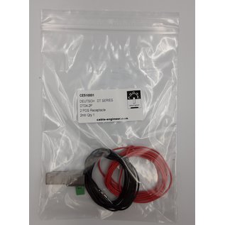 Cable-Engineer TE Deutsch DT Pigtail-set: 2-Pos. Receptacle DT04-2P (vrouw) met 2x 2meter 0,75mm2 FLRY-B kabel