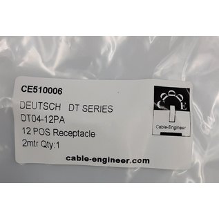 Cable-Engineer Deutsch DT Pigtail-set: 12-Pos. Receptacle (vrouw) connector met 12x 2meter 0,75mm2 FLRY-B kabel