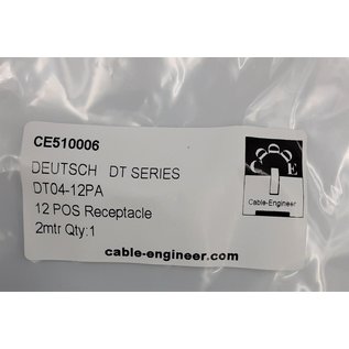 Cable-Engineer TE Deutsch DT Pigtail-set: 12-Pos. Receptacle DT04-12PA (vrouw) connector met 12x 2meter 0,75mm2 FLRY-B kabel
