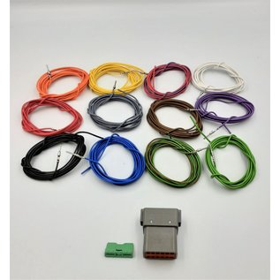 Cable-Engineer TE Deutsch DT Pigtail-set: 12-Pos. Receptacle DT04-12PA (vrouw) connector met 12x 2meter 0,75mm2 FLRY-B kabel