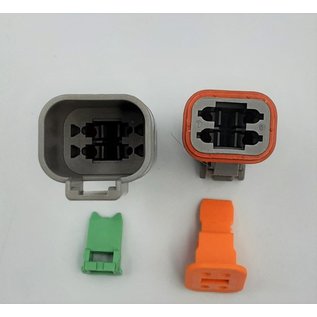 Cable-Engineer Deutsch DT Pigtail-set: 4-Pos. Rec. DT04-4P & Plug DT06-4S + 8x 2meter 0,75mm2 FLRY-B kabel