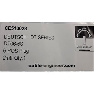 TE Connectivity TE Deutsch DT Pigtail-set: 6-Pos. Plug DT06-6S (man) + 6x 2meter 0,75mm2  FLRY-B kabel