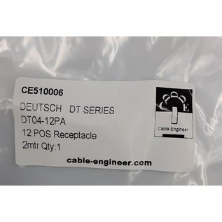 Cable-Engineer Deutsch DT Pigtail-set: 12-Pos. Receptacle (vrouw) connector met 12x 2meter 1,5mm2 FLRY-B kabel