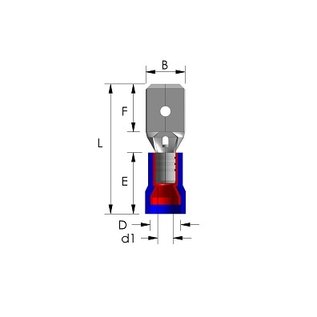 Cable-Engineer 100 x Vlaksteker kabelschoenen  Rood 6,3 x 0,8 mm ( Tab of male disconnector)