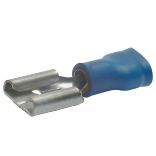 Cable-Engineer 100 x Vlakstekerhuls kabelschoenen  Blauw 6,3 x 0,8 mm ( faston of female disconnector)