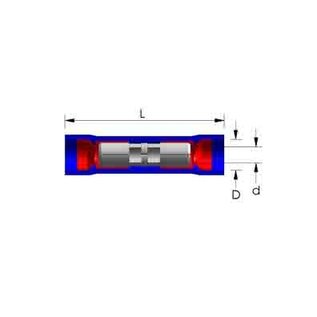 Cable-Engineer Splice kabelschoenen / Butt connector Blauw voor draden  1,5 - 2,5 mm2