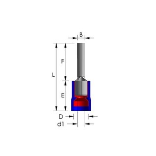 Cable-Engineer Pensteker of pin terminal 10 mm Blauw voor draad Ø 1,5 - 2,5 mm2 - 100 stuks