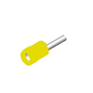 Pensteker of pin terminal 14 mm Geel voor draad Ø 4,0 - 6,0 mm2 - 100 stuks