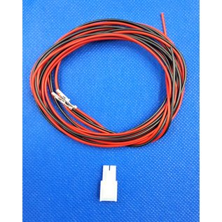 Molex Complete set met Molex Mini-Fit Jr. Receptacle connector 2Pos. (1-Rij) + 2x 2m. 0,50mm2 kabel  met contacten (pre-crimped)