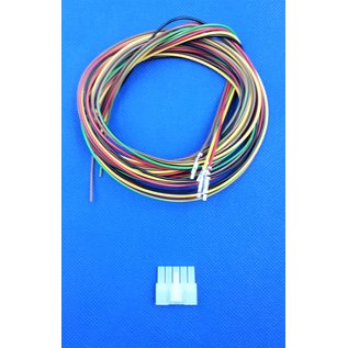 Molex Complete set met Molex Mini-Fit Jr. Receptacle connector 5Pos.(1-Rij) + 5x 2m. 0,50mm2 kabel met contacten (pre-crimped)