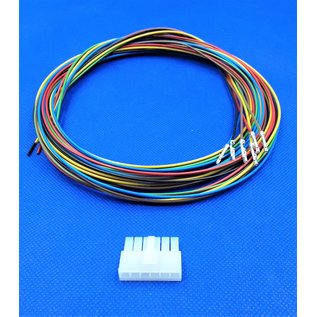 Molex Complete set met Molex Mini-Fit Jr. Receptacle connector 6Pos. (1-Rij) + 6x 2m. 0,50mm2 kabel en contacten (pre-crimped)